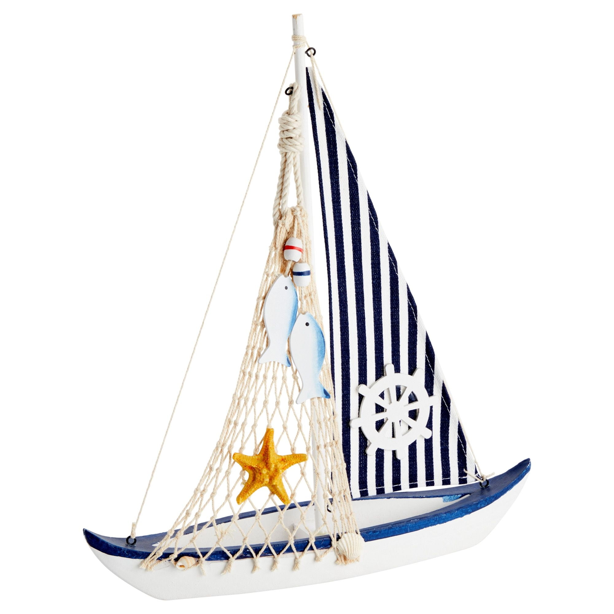Juvale Sailboat Model Decoration - Wooden Sailing Boat Home Decor Set ...