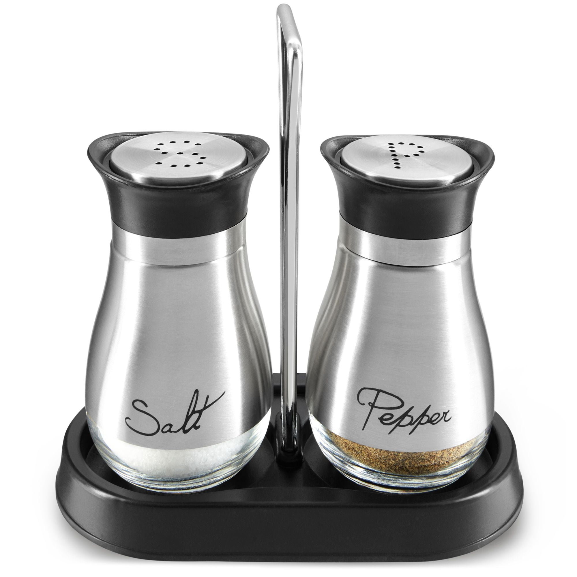 RW Base 1 oz Glass Salt and Pepper Shaker Set - Tower Style - 1
