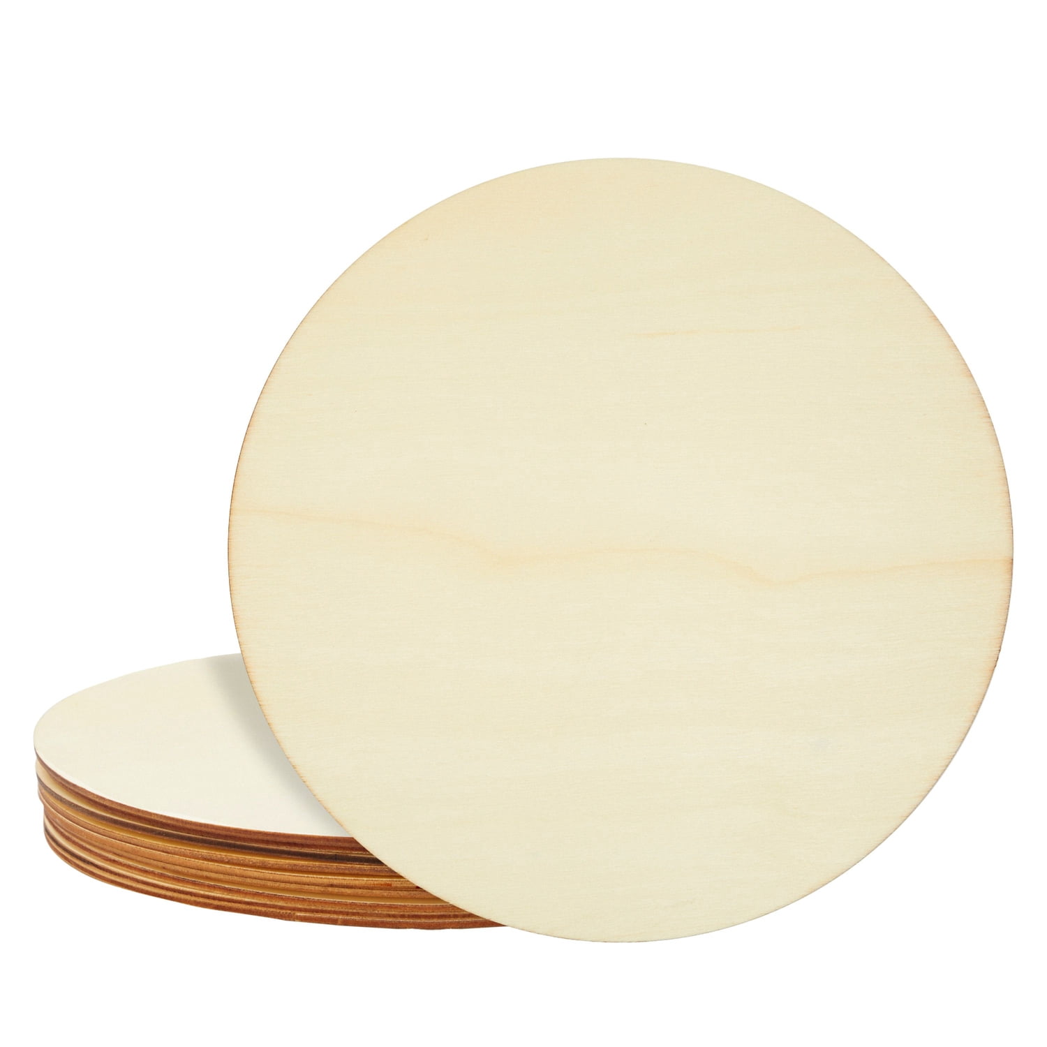 Juvale Unfinished Wood Circles 10 in Diameter, Natural Finish, 10-Pack ...