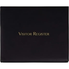 Juvale Visitor Register Sign in Log Book, Black, 9 x 7.3 x 0.75 Inches, 80 Sheets