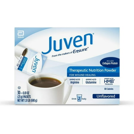 Juven Therapeutic Nutrition Powder Packets for Wound Healing, Unflavored - 30 packs
