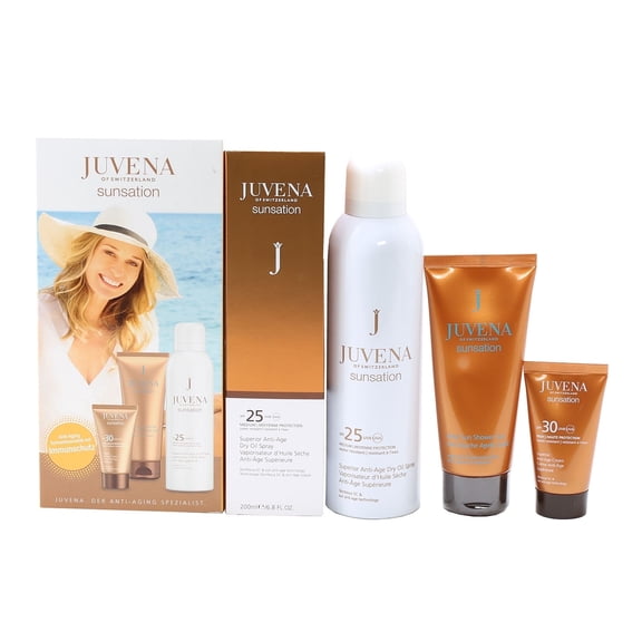 Juvena Sunsation Anti Aging Bath & Body, Includes Dry Oil, Shower Gel, Cream, Summery, 3 Piece