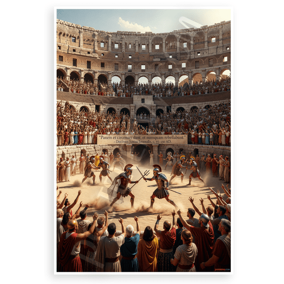 Juvenalis "Bread and Circuses" Roman Colosseum Gladiators 12x18 US Made Poster