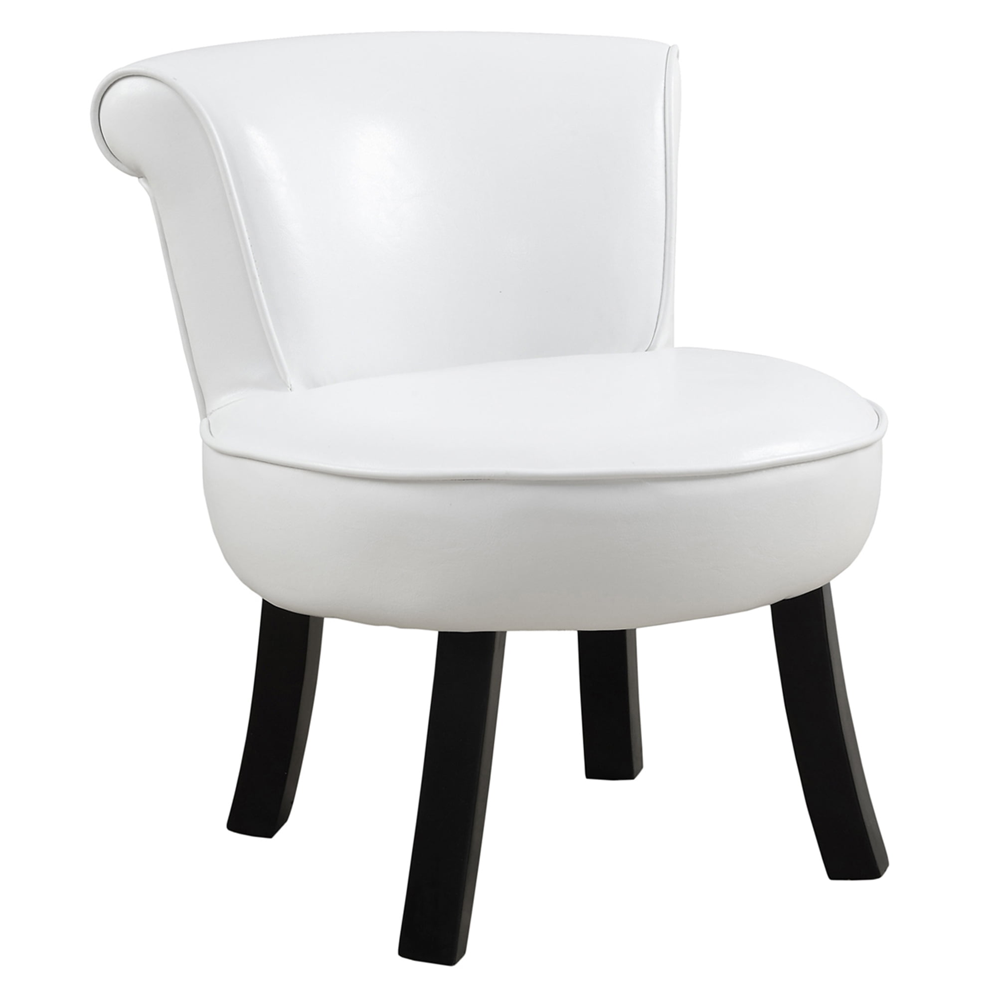 Sleek White Faux Leather Kid's Slipper Lounge Chair