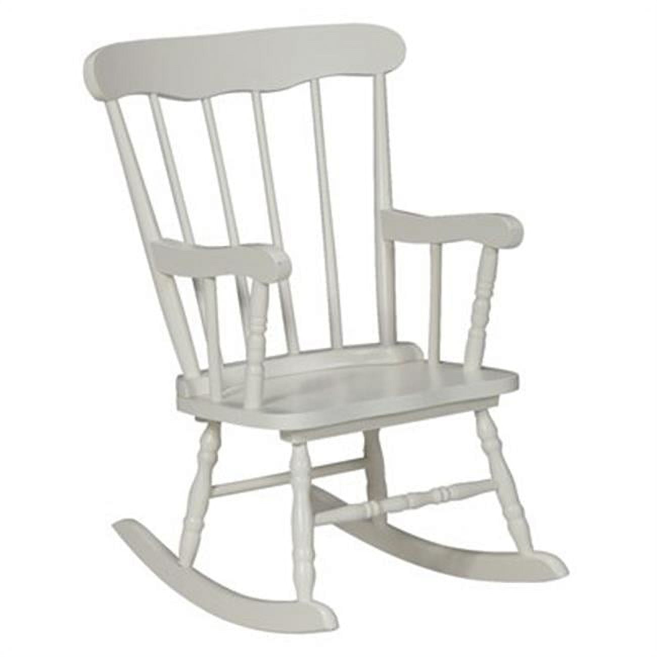 White Solid Wood Juvenile Rocker with Spindle Back