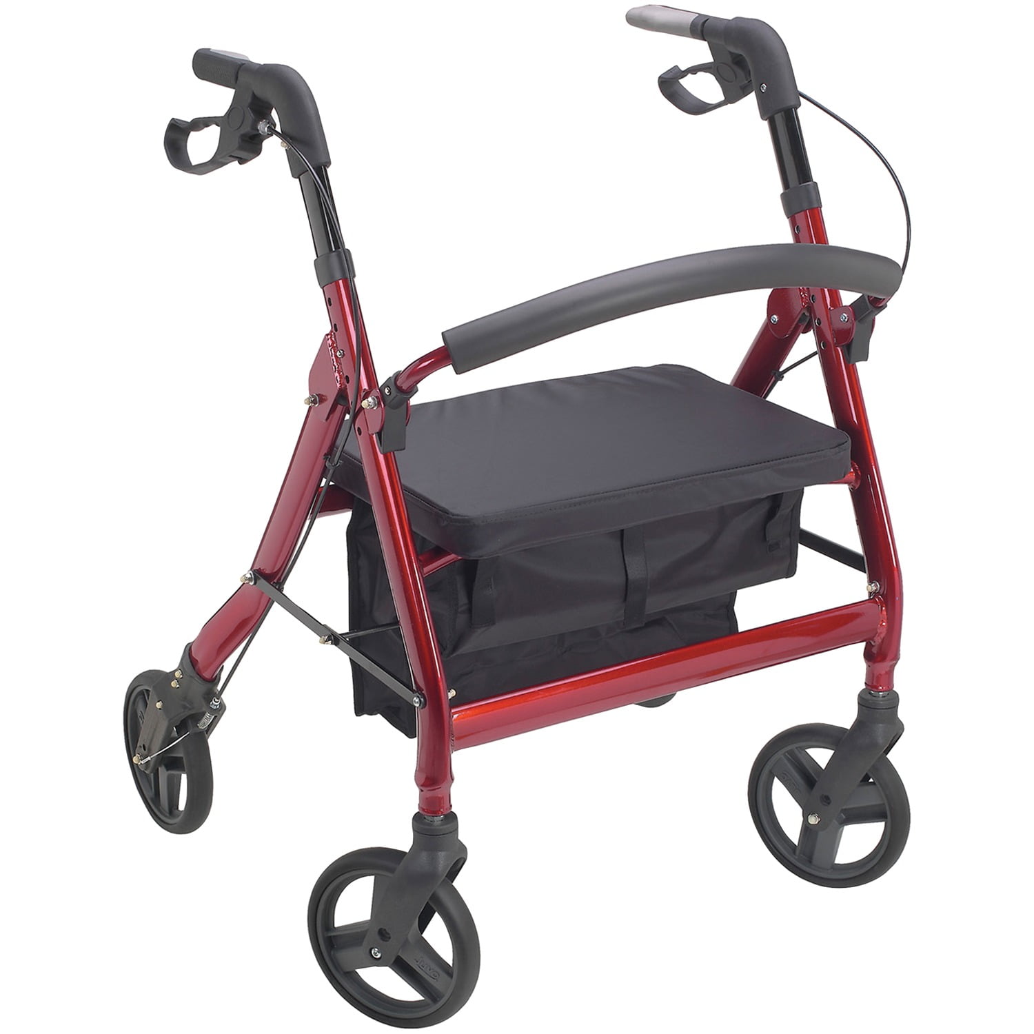 Juvo Products HDR101 Premium Heavy-Duty Bariatric Rollator (Cherry Red)