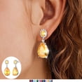 thumbnail image 1 of Juwaliy Women Teardrop Earrings 925 Sterling Silver November Birthstone Dangle Earrings Citrine Yellow 925 Sterling Silver Jewelry Christmas Birthday Gift for Mother, 1 of 11