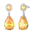 thumbnail image 1 of Juwaliy 10Ct Women Teardrop Earrings 925 Sterling Silver November Birthstone Dangle Earrings Citrine Yellow 925 Sterling Silver Jewelry Christmas Birthday Gift for Mother, 1 of 10