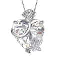 thumbnail image 1 of Juwaliy 15MM Women Rose Heart Necklace April Birthstone 925 Sterling Silver Flower Butterfly Pendant Diamond CZ Bridal Jewelry Mother Valentine's Day Gift, 1 of 7