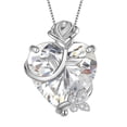 thumbnail image 1 of Juwaliy 15MM Women Rose Heart Necklace April Birthstone 925 Sterling Silver Flower Butterfly Pendant Diamond CZ Bridal Jewelry Mother Valentine's Day Gift, 1 of 7
