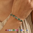 thumbnail image 1 of Juwaliy 18K White Gold Plated Oval Tennis Bracelets for Women,May Birthstone Bracelet Green Emerald Mom Jewelry Birthday Mother's Day Gifts Idea, 1 of 10