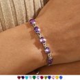 thumbnail image 1 of Juwaliy 18K White Gold Plated Oval Tennis Bracelets for Women,February Birthstone Bracelet Purple Amethyst Jewelry Birthday Valentines Gift for Her, 1 of 11