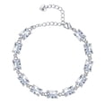 thumbnail image 1 of Juwaliy 18K White Gold Plated Tennis Bracelets for Women,April Birthstone Bracelet Crystal Diamond Wedding Jewelry Valentine Mother's Day Gift for Her, 1 of 9