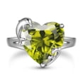 thumbnail image 1 of Juwaliy Women Heart Ring 925 Sterling Silver Dolphin August Birthstone Peridot Solitaire Ring Jewelry Mom Christmas Birthday Gift, 1 of 10