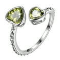 thumbnail image 1 of Juwaliy August Birthstone Ring Peridot 925 Sterling Silver Double Hearts Rings Green Zirconia Women Jewelry Birthday Mother's Day Gifts, 1 of 12