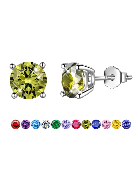 August Birthstone Peridot Earrings Stud 925 Sterling Silver Women Earrings Jewelry Birthday Mother's Day Gifts
