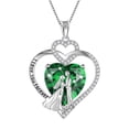 thumbnail image 1 of Juwaliy Couple Necklace for Women 925 Sterling Silver Heart May Birthstone Pendant Love You Wedding Bridal Engagement Jewelry Valentine's Day Gift for Her Wife Girlfriend, 1 of 10