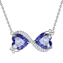 Juwaliy Infinity Heart Butterfly Necklace December Birthstone Tanzanite Blue Pendant Women Jewelry Daughter Grandma Wife Christmas Birthday Gifts