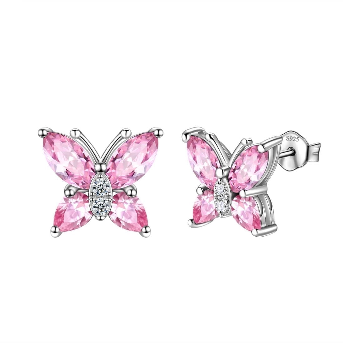 Aurora Tears Butterfly Jewelry Set - 925 Sterling Silver Necklace, Earrings, Ring & Bracelet