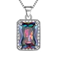 thumbnail image 1 of Juwaliy Rainbow Mystic Fire Topaz Necklace CZ 925 Sterling Silver Pendant Women Jewelry Christmas Birthday Anniversary Gifts for Wife Mother Grandma, 1 of 7