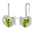 thumbnail image 1 of Juwaliy Women Drop Earrings August Birthstone Heart Peridot Butterfly Rose Jewelry Hook 925 Sterling Silver Earring Wife Christmas Mother's Day Gifts for Mom, 1 of 10