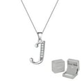 thumbnail image 1 of Juwaliy Women Letter J Necklace 925 Sterling Silver Personalized Initial Charm Iced Out Monogram Alphabet Pendant Name Jewelry Gift for Mother Wife Daughter, 1 of 10