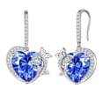 thumbnail image 1 of Juwaliy Women Drop Earrings December Birthstone Heart Tanzanite Blue Butterfly Rose Jewelry 925 Sterling Silver Hook Earring Christmas Mother's Day Gift for Her, 1 of 10