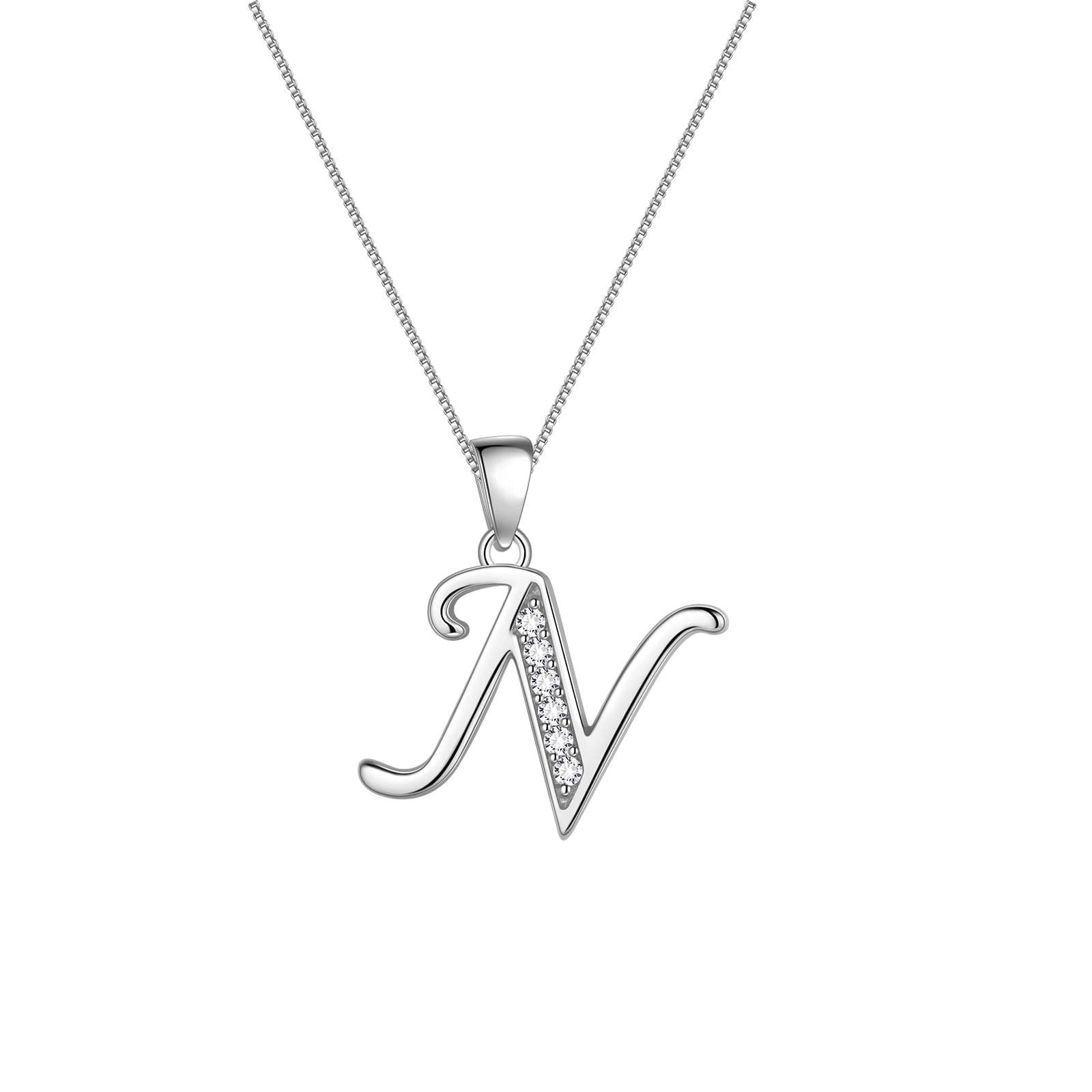 Engraved Initial Pendant セット Z Letter Initial Alphabet Name Personalized 925 Sterling