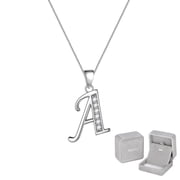 Women Initial Necklace 925 Sterling Silver Letter A Pendant,Iced Out Monogram Alphabet Charm Personalized Name Jewelry Gifts for Mother Wife Daughter