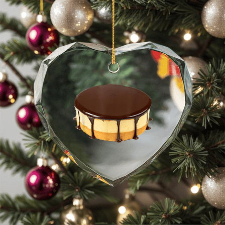 Juxt Boston Cream Pie All Size, Glass Ornament