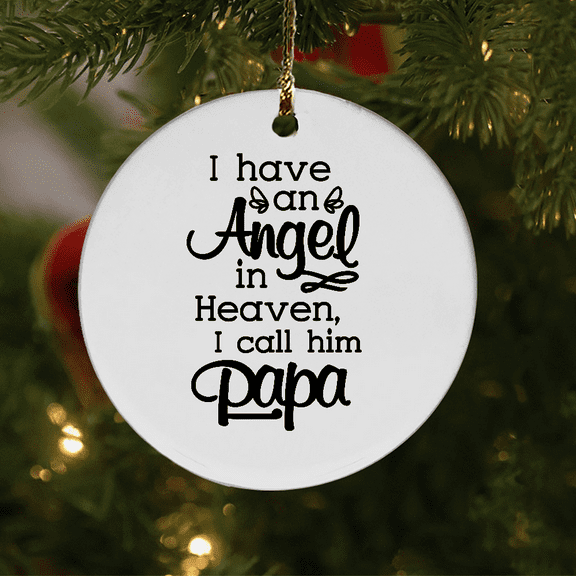 Juxt Guardian Angel Papa Ornament In Memory of Papa, Ceramic Ornament