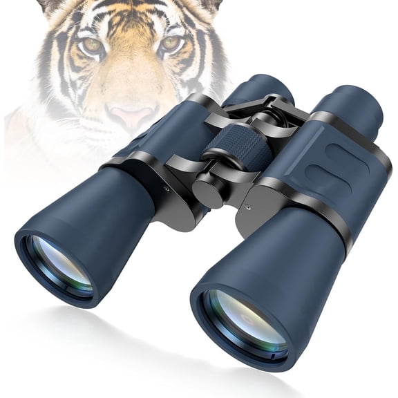Mpiqi 12x50 Binoculars for Adults,HD Binoculars with Low Light Night Vision, Clear FMC BAK4 Prism Lens, Binoculars for Hunting Birds Watching Traveling Stargazing Outdoor Sport, Blue
