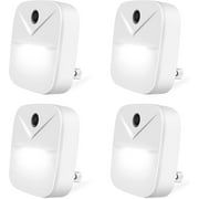 Juyafio 4 Pack LED Night Lights Plug in With Light Sensors, Automatic Wall Light, Night Lights for Kids and Adult, Little Motion Sensor Night Lights Led Lights for Bedroom Play, White Light