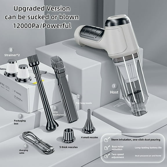 Juyafio Car Vacuum Cleaner,Cordless 120W/12000PA Powerful Sutions Multi functional Handheld Vacuum Lightweight for Car,Home