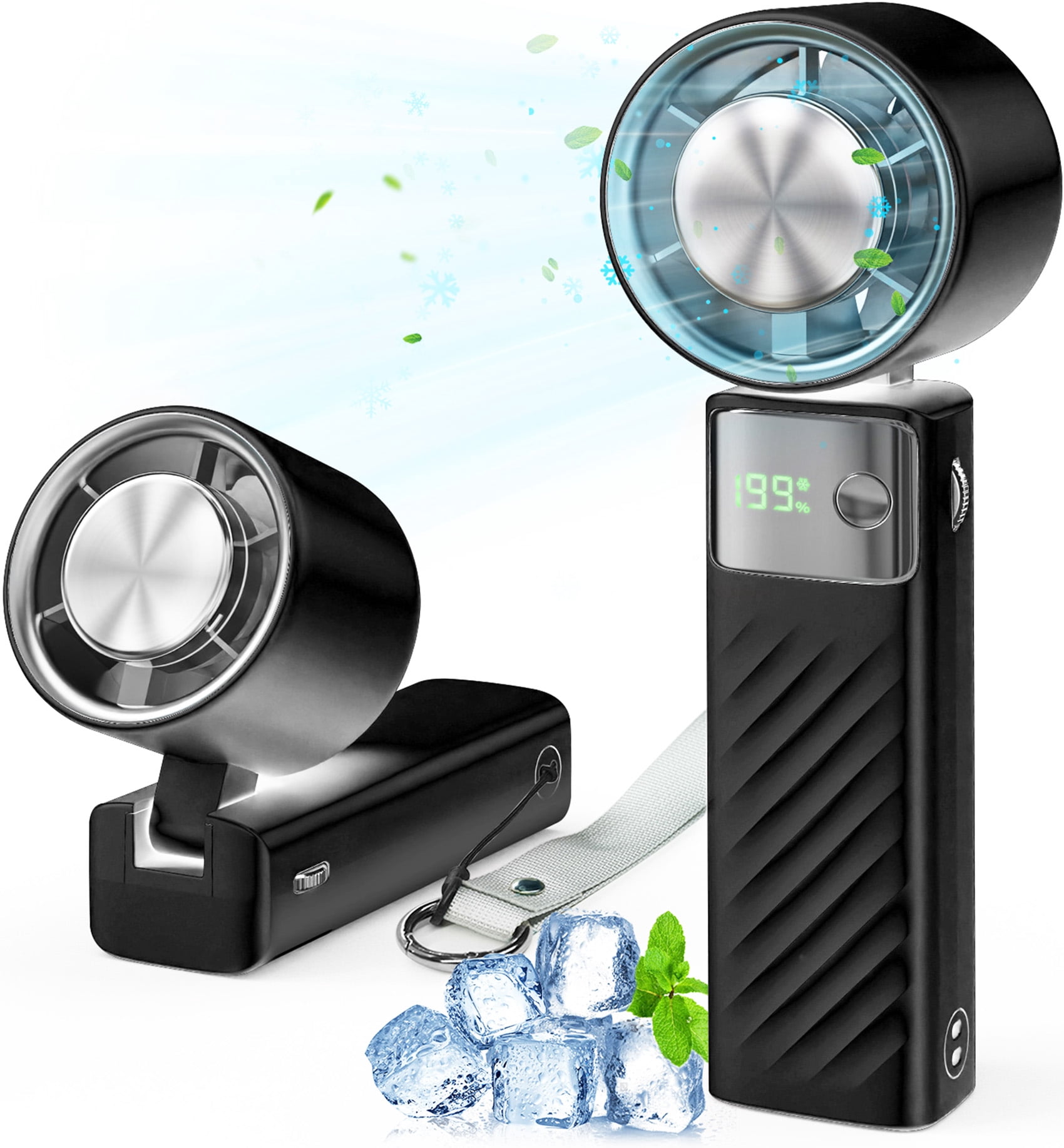 Juyafio Portable Fan with 199 Speed Cooling Foldable Handheld Desk