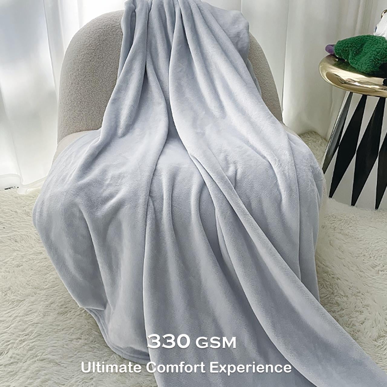 Soft Grey Flannel Fleece Blanket