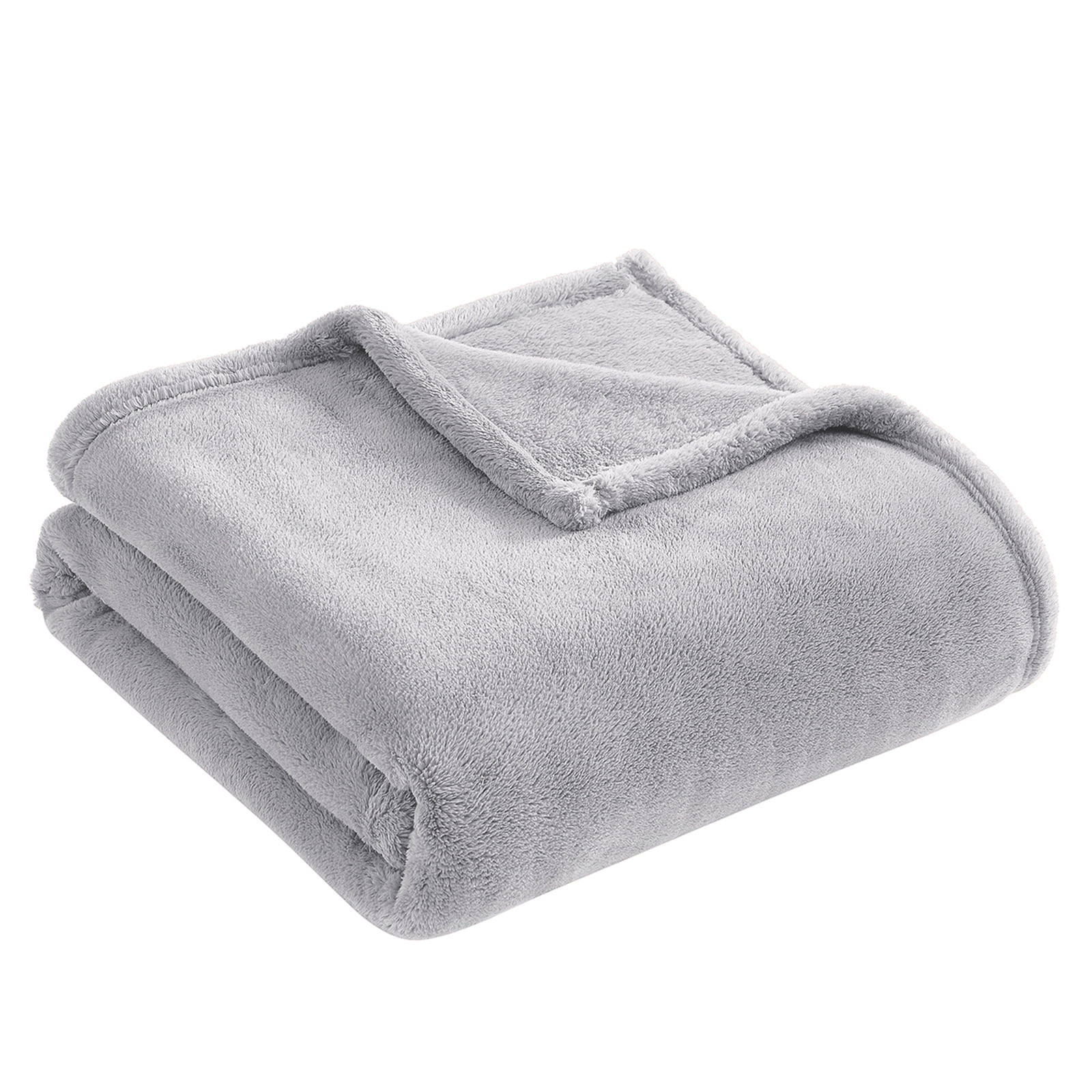 Juyafio Luxury Flannel Fleece Throw Blankets Light Gray - 330 GSM - Soft Lightweight Cozy Plush Fuzzy Blanket Microfiber,50x60 inches