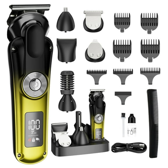 Juyafio New Upgrade 6-in-1 Beard Trimmer for Men,Hair Clippers Kit,Beard Trimmer for Men/Electric Razor,Body Hair Trimmer,Nose Hair Groomer,Cordless Precision Shave Kit,Waterproof USB Rechargeable
