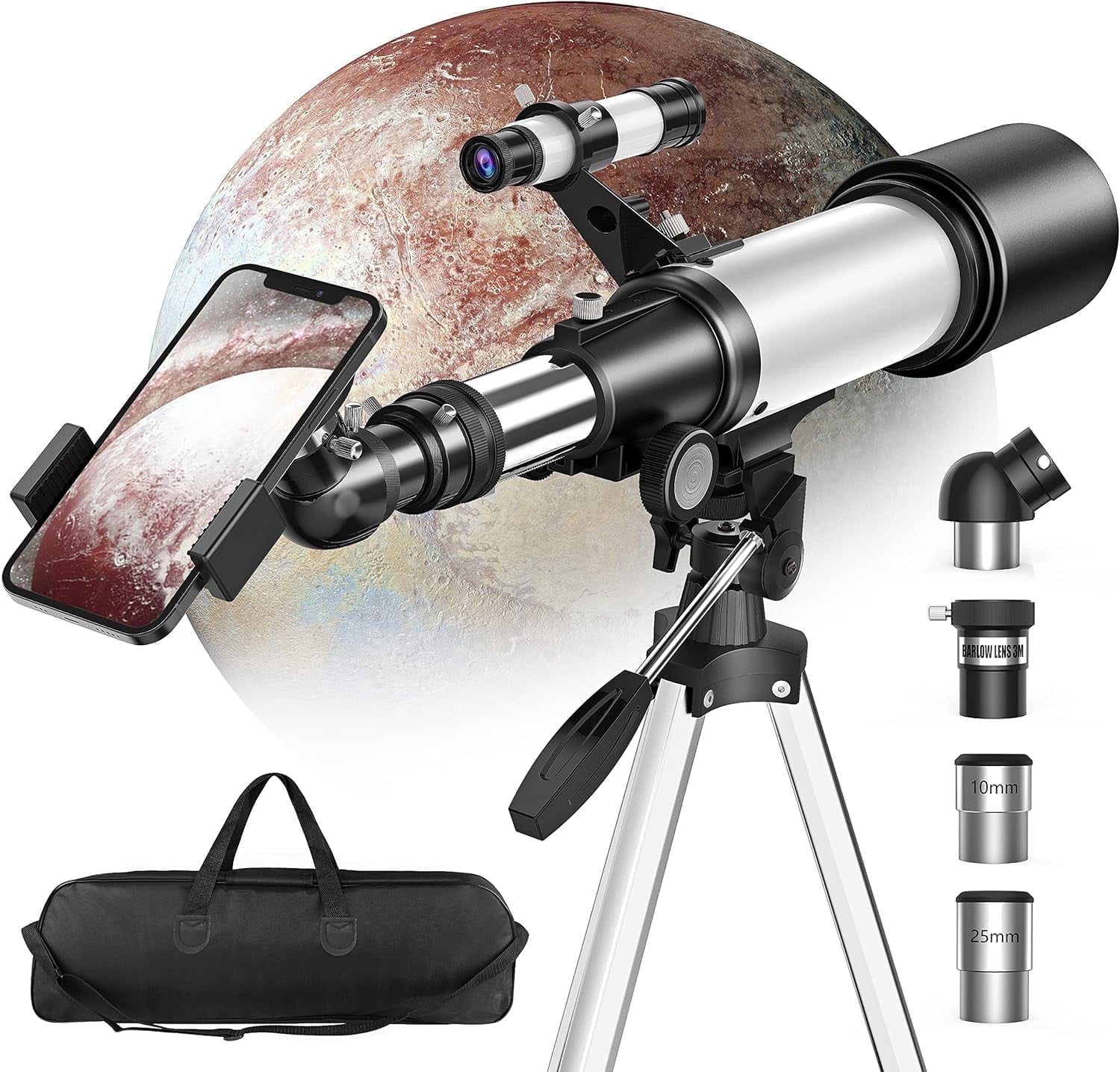 Juyafio Telescope, 70mm Aperture, 16X-120X Magnification, Portable