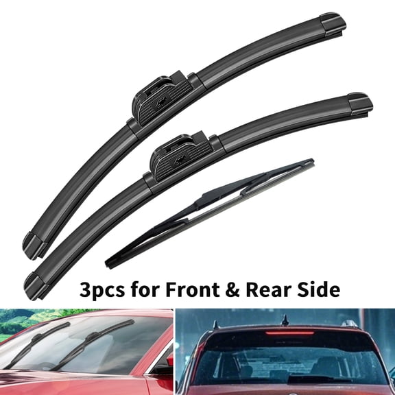 Juyioudy 26"+19"+16" Front and Rear Windshield Wipers Fit For TOYOTA PRIUS PLUG-IN 2012-2015 (Set of 3),Y22Q668E
