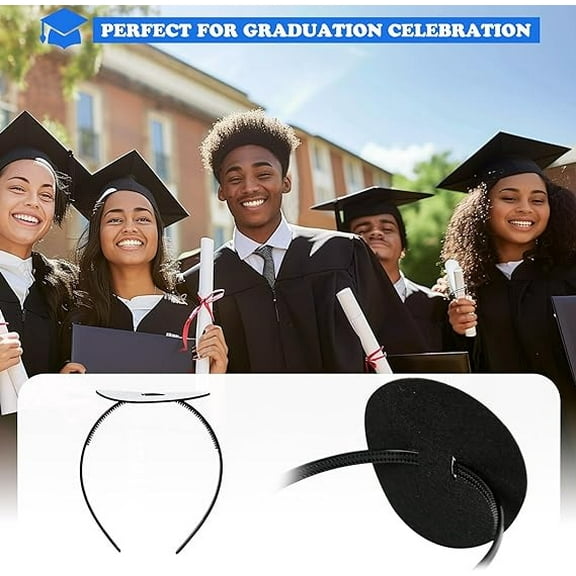 Juyoushihe graduation cap headbandWith film graduation cap headband insertWon't mess up the hair graduation cap decorations.