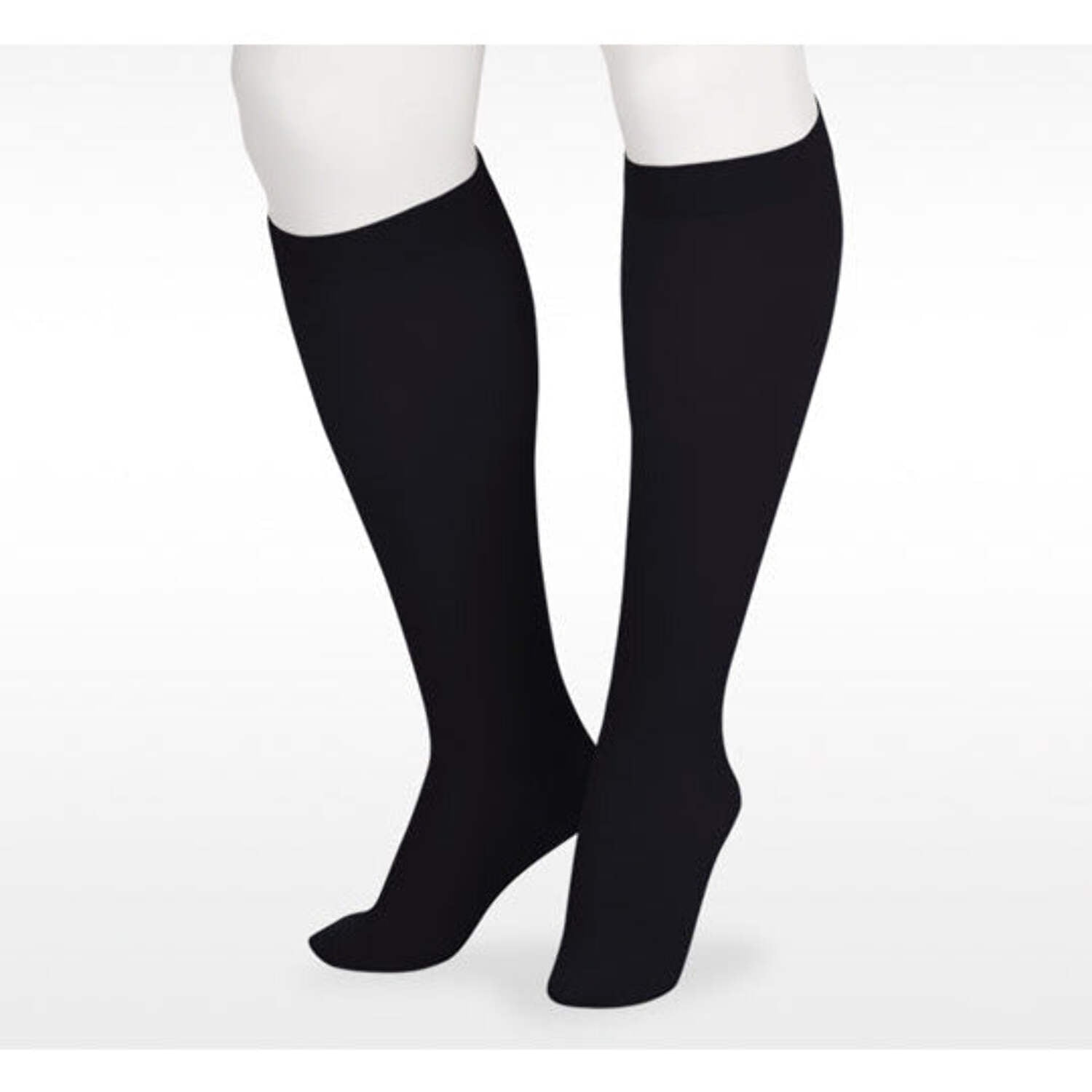 Juzo Soft Closed Toe Knee-High Compression Stockings — 30-40 MmHg, Petite Size, Black, Opaque Knit, Machine Washable - View #8