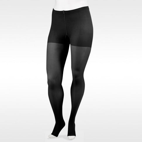 Juzo 2081 Soft Open Toe Maternity Pantyhose - 20-30 mmHg Short Black I
