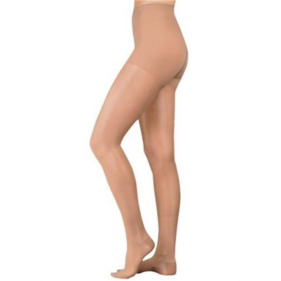 Juzo 2102 Naturally Sheer Open Toe Pantyhose - 30-40 mmHg Short Black II