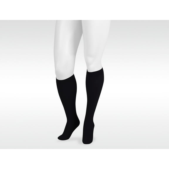 Juzo 3511 Dynamic (Varin) Closed Toe MaxKnee Highs w/Sil. 3.5cm Band-20-30 mmHg Short Max Black V