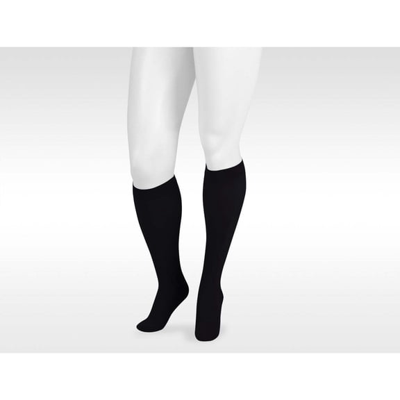 Juzo 3511 Dynamic (Varin) Soft Closed Toe Max Knee Highs w/Sili Band-20-30mmHg Short Max Black V