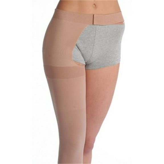 Juzo 3511AGHALE III Medium - 20-30mmHg Varin Thigh High with Waist Attachment Open Toe Left Leg - Beige
