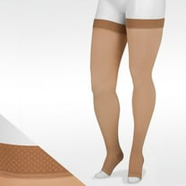 Juzo 4411 Basic Open Toe Thigh Highs w/Silicone Dot Band - 20-30 mmHg   Beige V  Reg 4411AGSB14 V