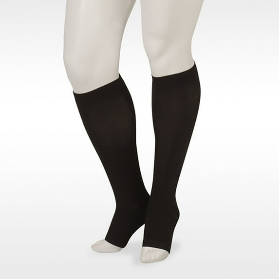Juzo 4412 Basic Open Toe Knee Highs - 30-40 mmHg Reg Black V