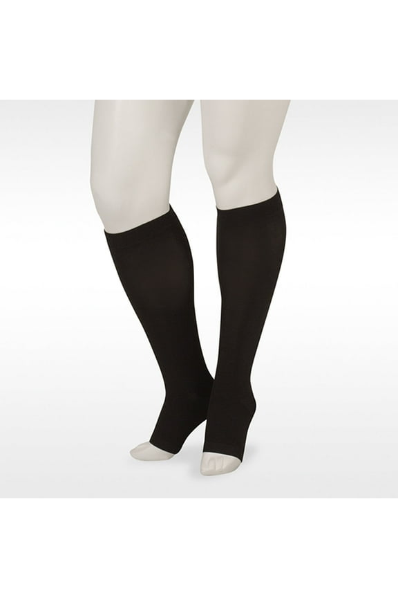 Juzo 4412 Basic Open Toe Knee Highs - 30-40 mmHg Reg Black I